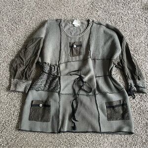 Jackie Loves John Patchwork Sweater Whimsigoth Artsy Avant-Garde Grunge Boho